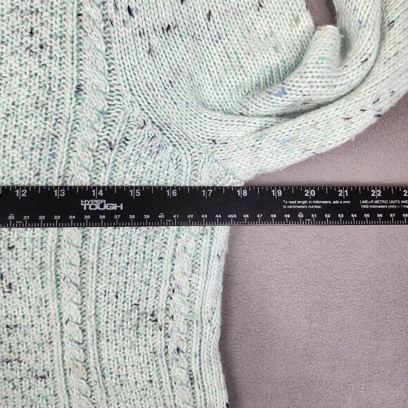 Talbots Cable Knit Mock Neck Sweater Women's Size Small Green Preppy Winter - Picture 6 of 8